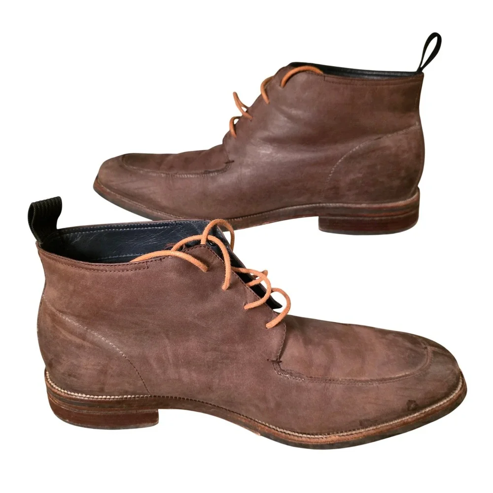 Cole Haan Mens Brown Leather Moc Toe Chukka Boots C28633 Size 11.5 M